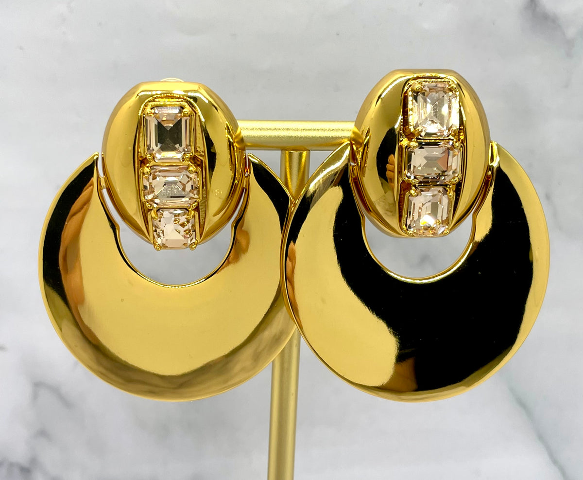 YSL YVES SAINT LAURENT Statement Clip On Earrings - Pre owned
