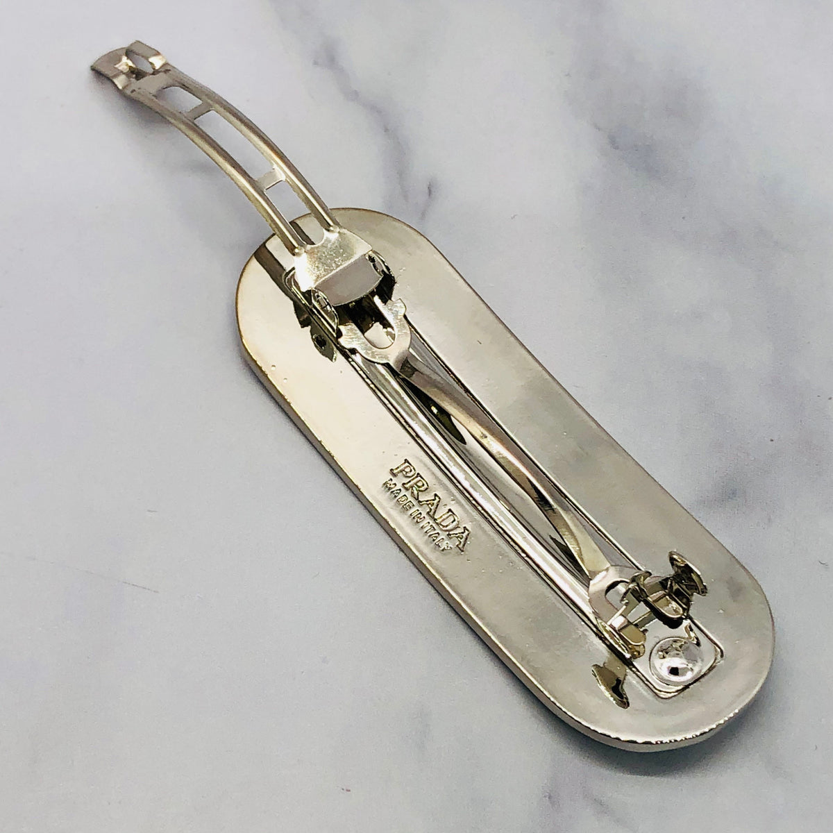PRADA White Hair Clip Barrette - Pre owned
