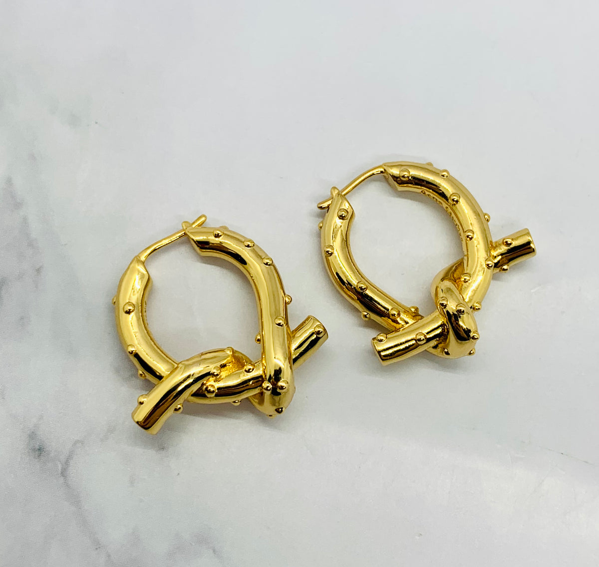 ACNE STUDIOS Gold Pretzel Earrings - Pre owned