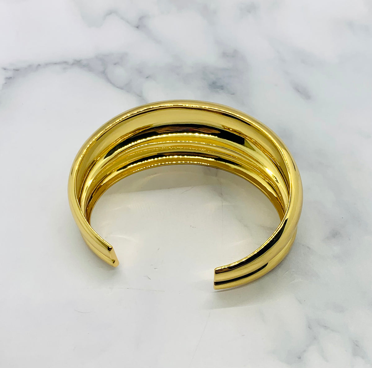CELINE Gold Tone Cuff Bracelet - Pre owned