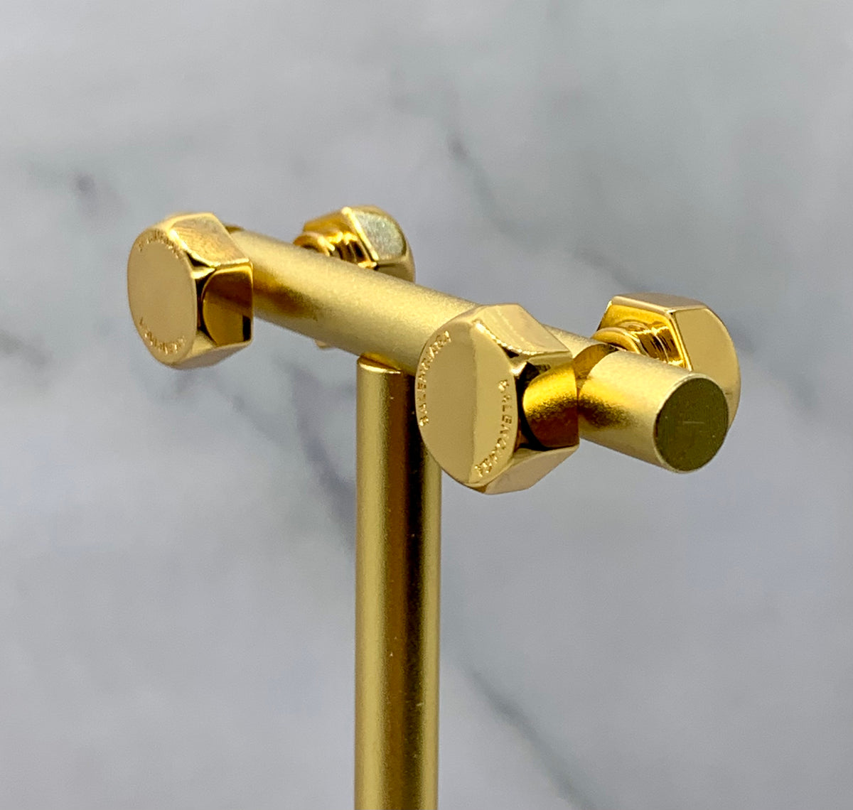 BALENCIAGA Gold Tone Bolt Screw Earrings - Pre owned