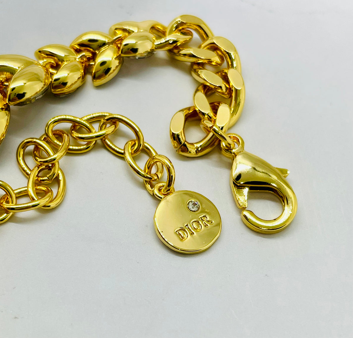 CHRISTIAN DIOR CD Rhinestone Bracelet - Pre owned
