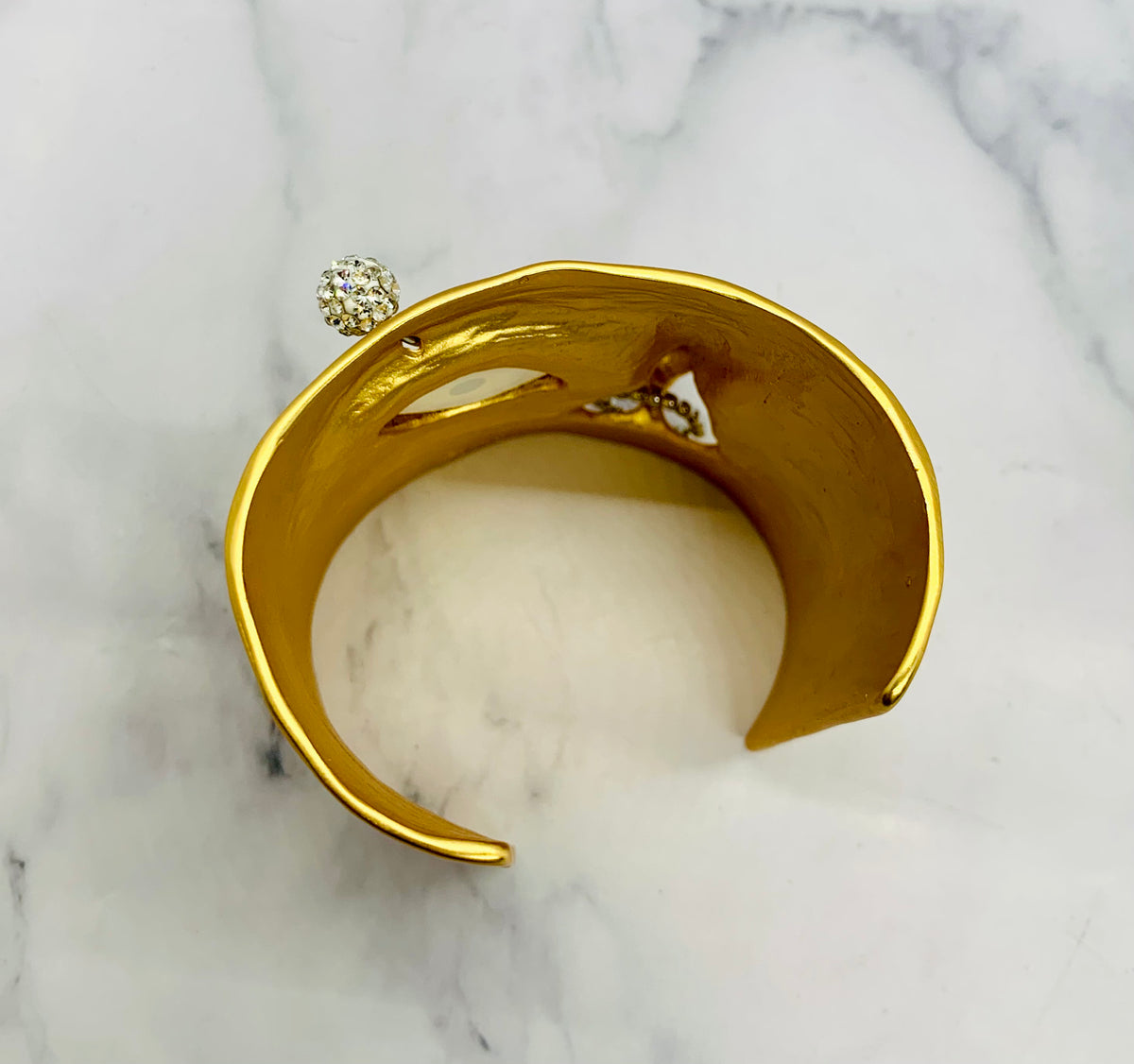 SCHIAPARELLI Crying Face Statement Cuff Bracelet - Pre owned