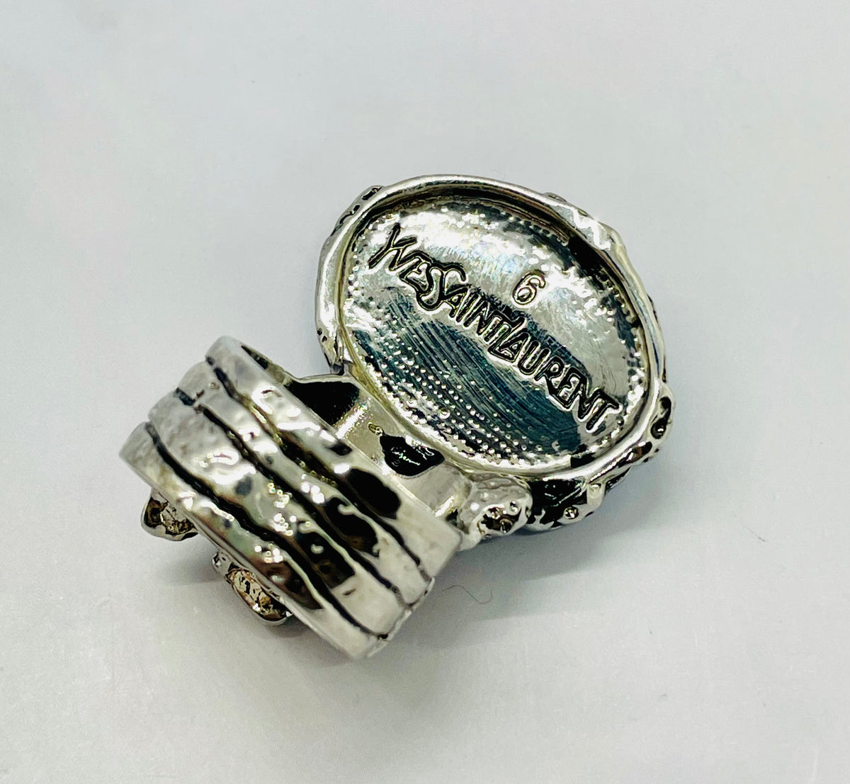 YSL YVES SAINT LAURENT Vintage Stone Ring Size 6 - Pre owned