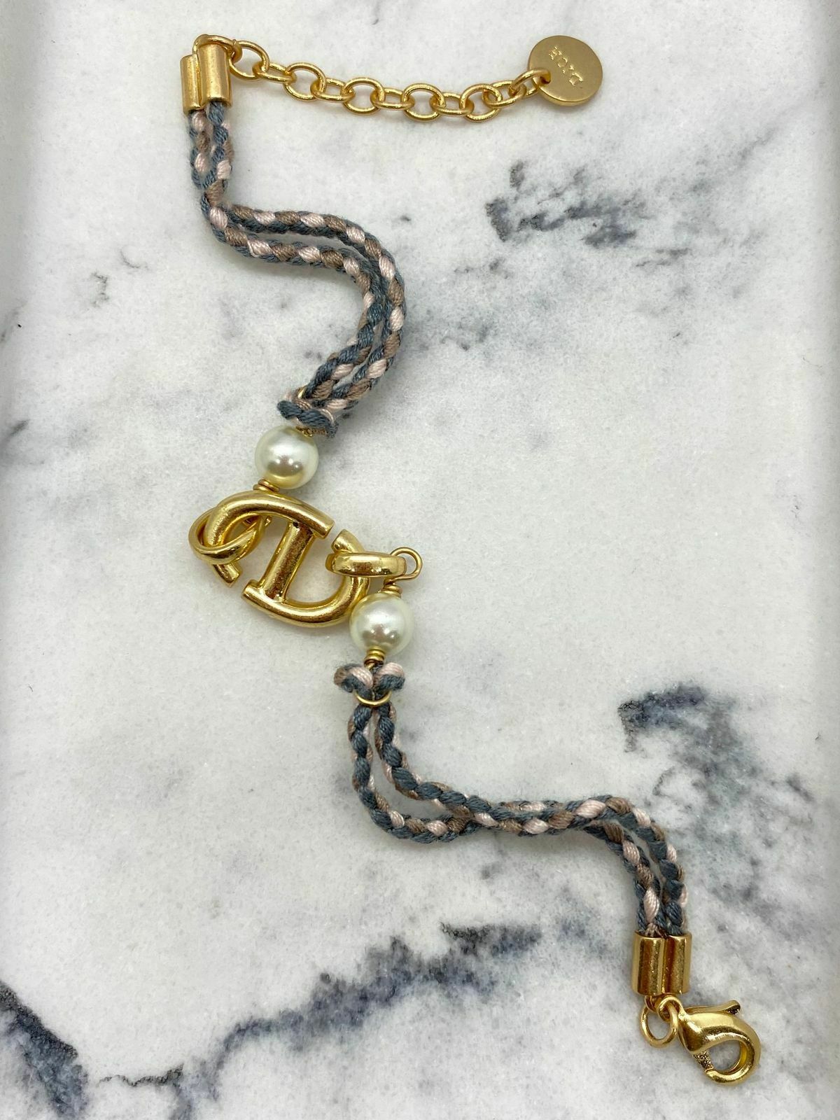 CHRISTIAN DIOR CD Fabric Charm Bracelet - Pre owned
