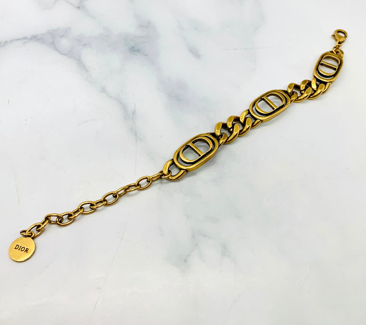 CHRISTIAN DIOR CD Bracelet Chain Bracelet - Pre owned
