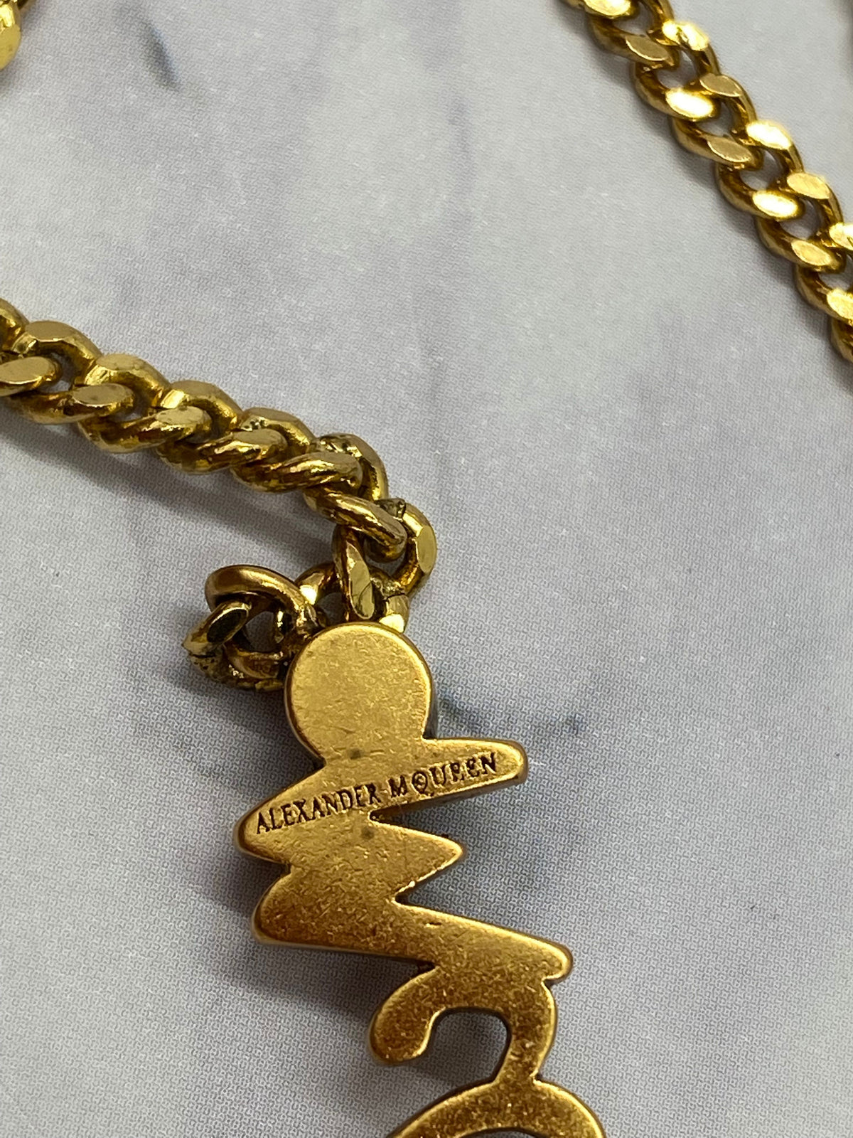 ALEXANDER MCQUEEN Rhinestone Brass MultiChain Necklace - Pre owned