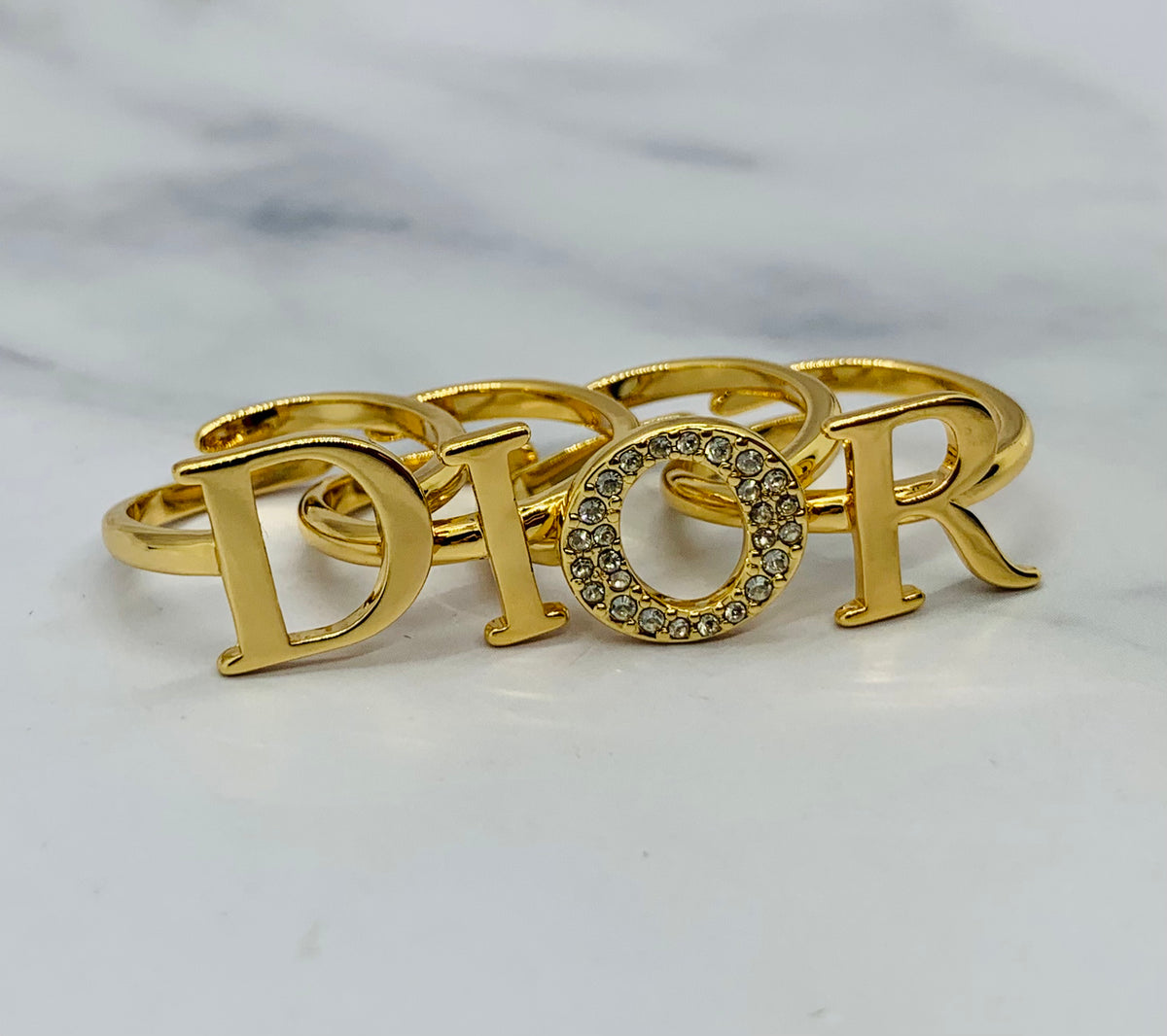 CHRISTIAN DIOR Statement 4 Ring Set - Pre owned