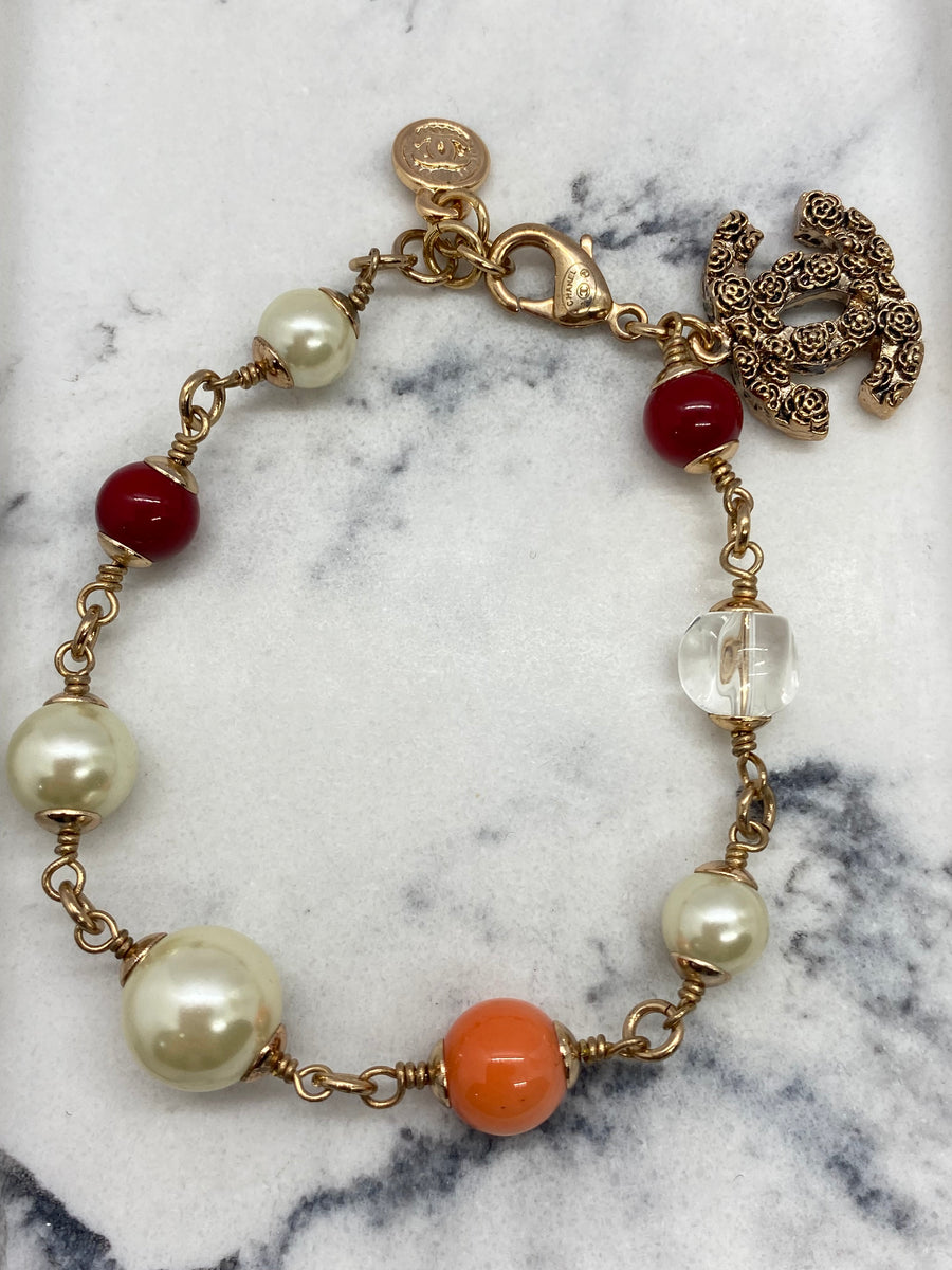 CHANEL CC Vintage Beaded Bracelet - USED