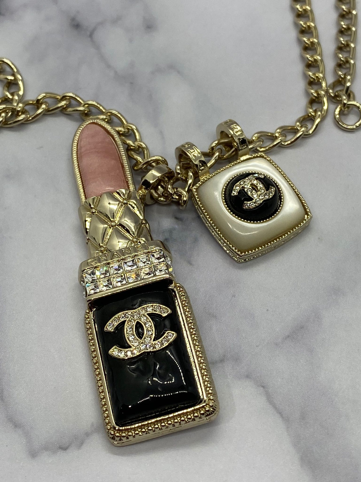 CHANEL CC Lipstick Charm Necklace - Pre owned