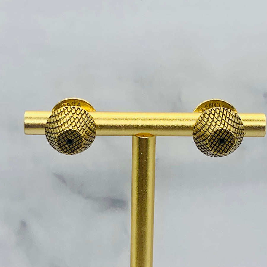 BALENCIAGA Brass Cagole Stud Earrings - Pre owned