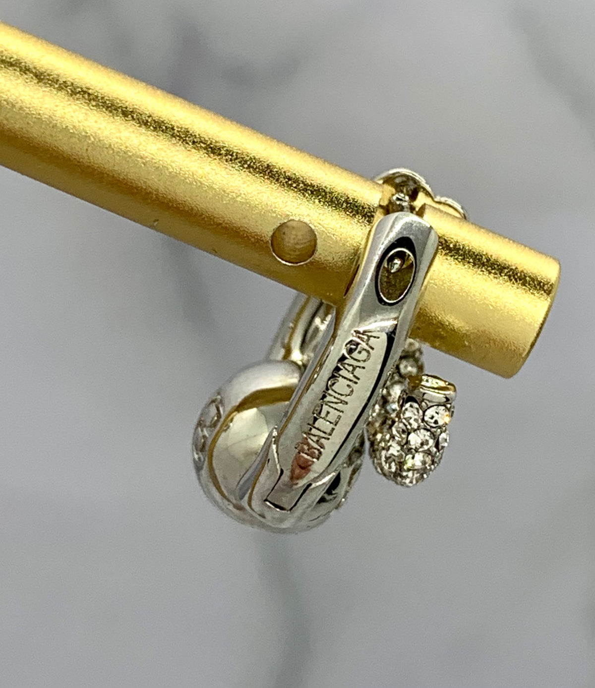 BALENCIAGA Rhinestone Hoop Earrings - Pre owned