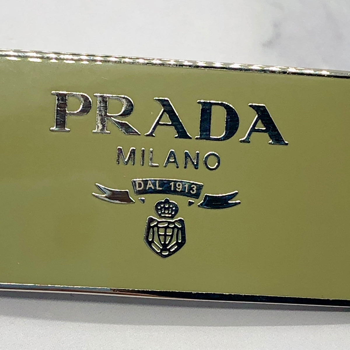 PRADA Olive Green Hair Clip Barrette - Pre owned