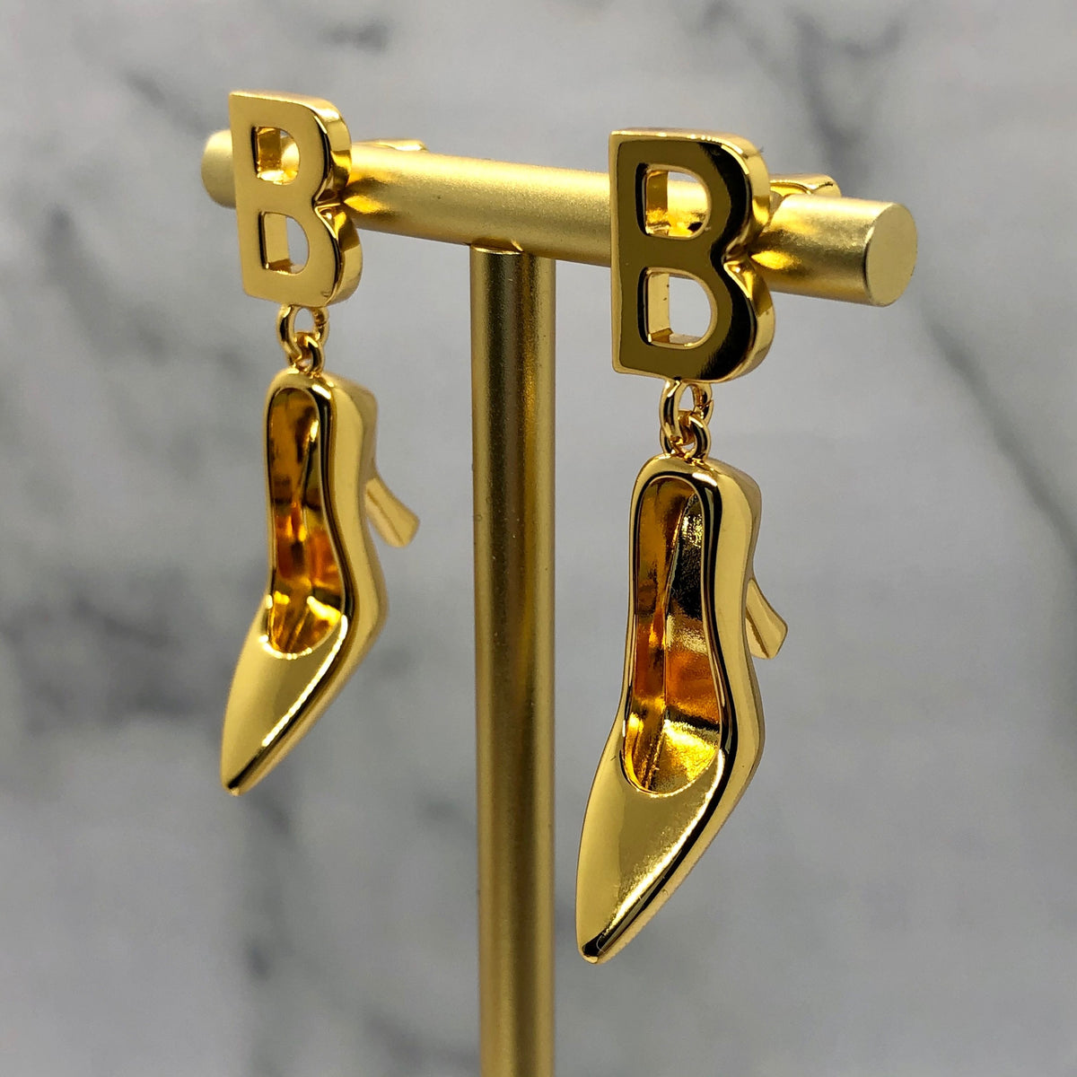 BALENCIAGA BB Gold Barbie Shoe Earrings - Pre owned