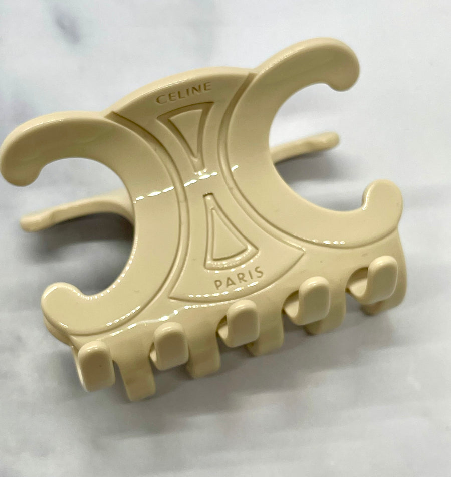 CELINE Beige Monogram Hair Clip - Pre owned