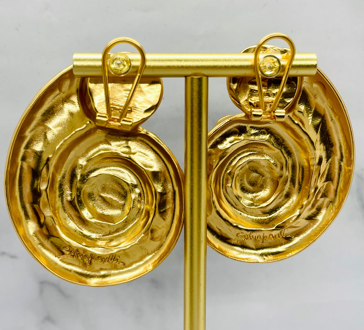 SCHIAPARELLI Snail Eye Statement Earrings - Pre owned