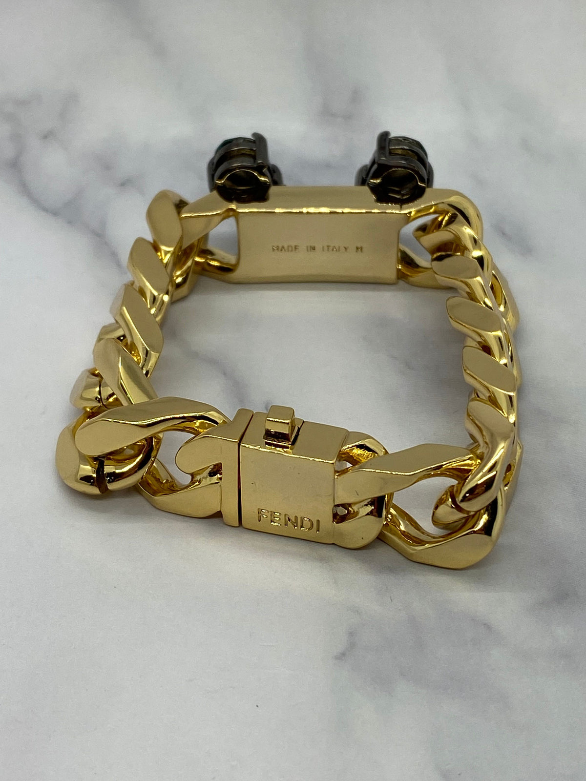 FENDI Gold Tone Chain Bracelet - Size M - Pre owned