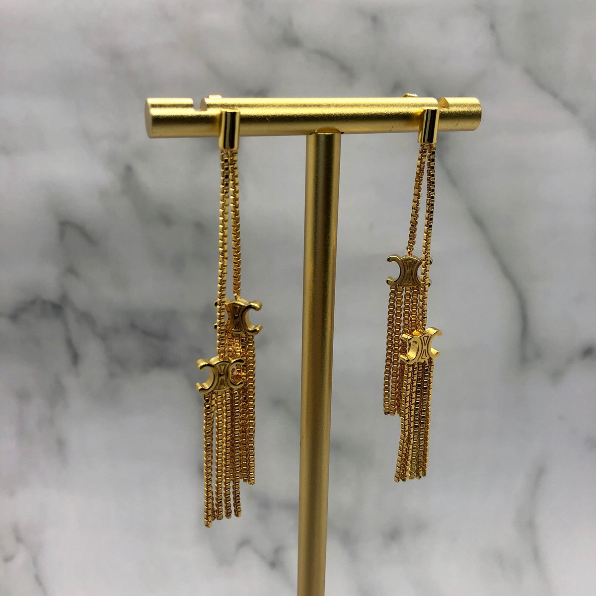 CELINE Monogram Tassel Earrings - Pre owned