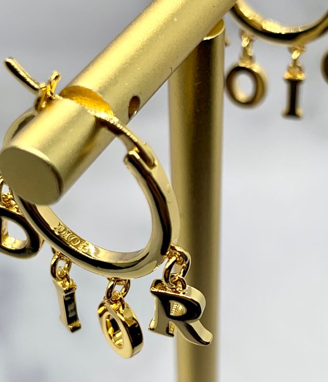 CHRISTIAN DIOR Monogram Hoop Earrings - Pre owned