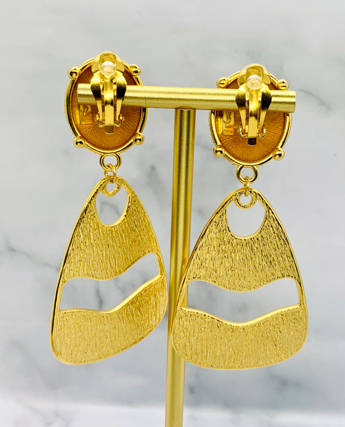 YSL YVES SAINT LAURENT Gold Pendant Earrings - Pre owned