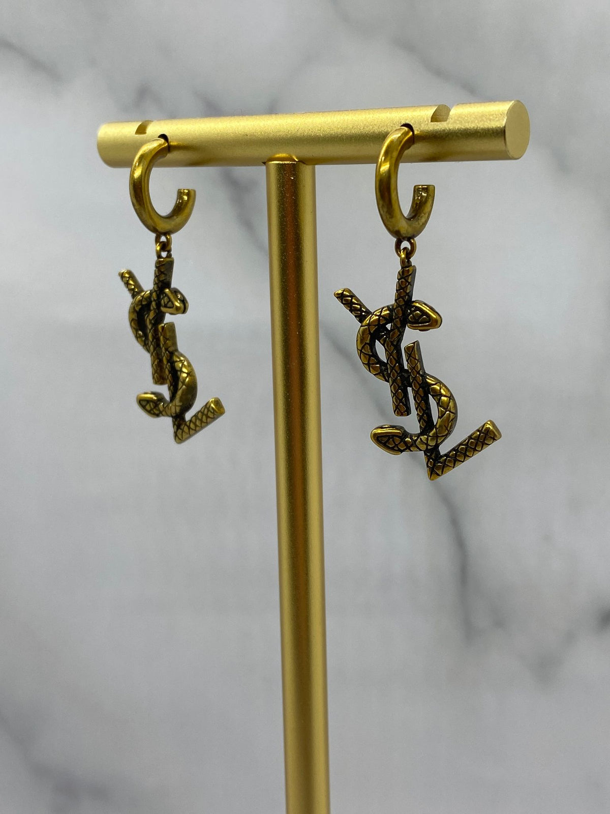 YSL Yves Saint Laurent Vintage Snake Earrings - USED