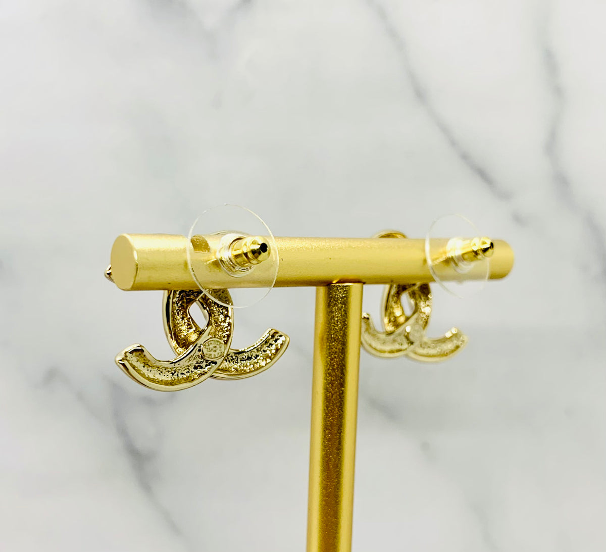 CHANEL CC Gold Tone Earrings - Pre owned