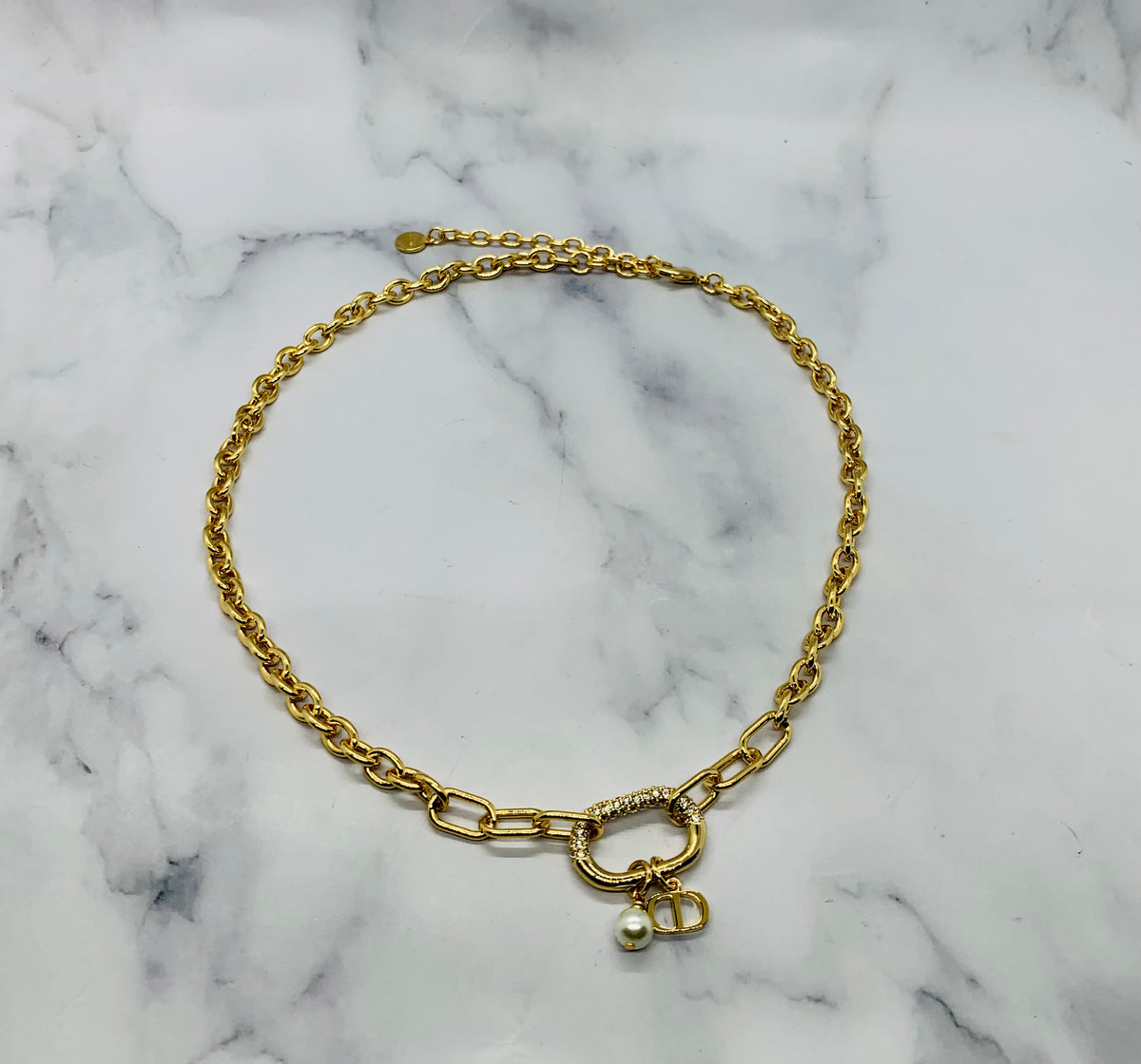 CHRISTIAN DIOR CD Statement Necklace - Pre owned