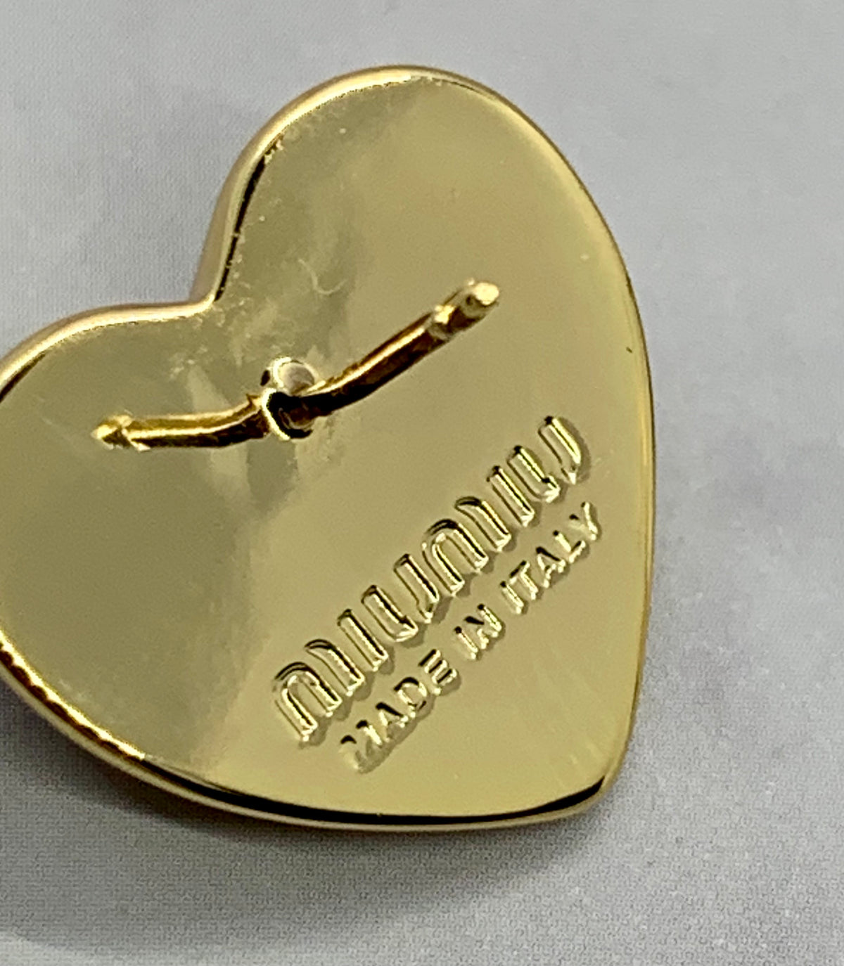 MIU MIU Gold Tone Heart Earrings - Pre owned
