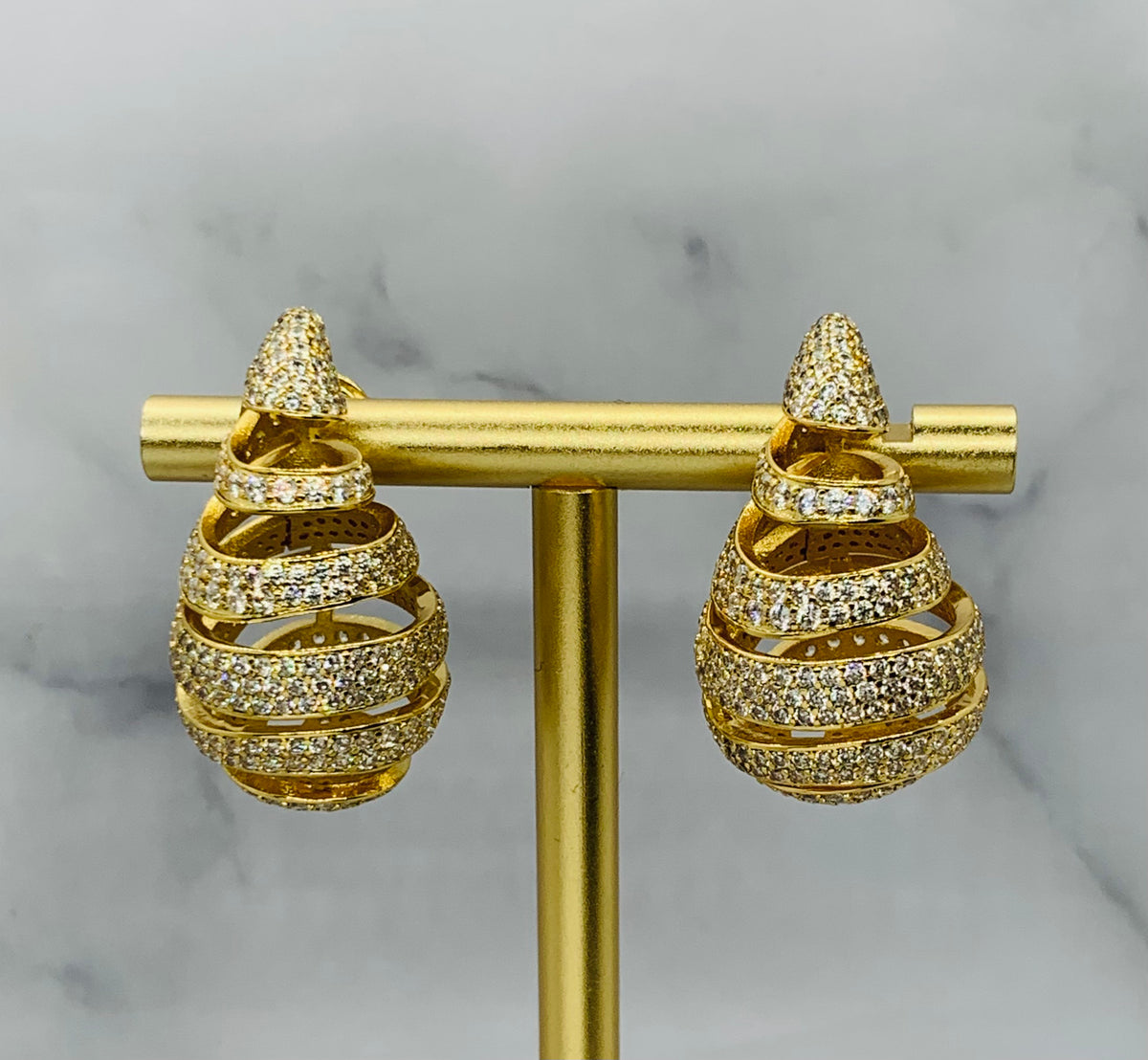 BOTTEGA VENETA Drop Rhinestone Earrings - Pre owned