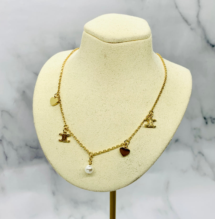 CELINE Monogram Charm Necklace - Pre owned