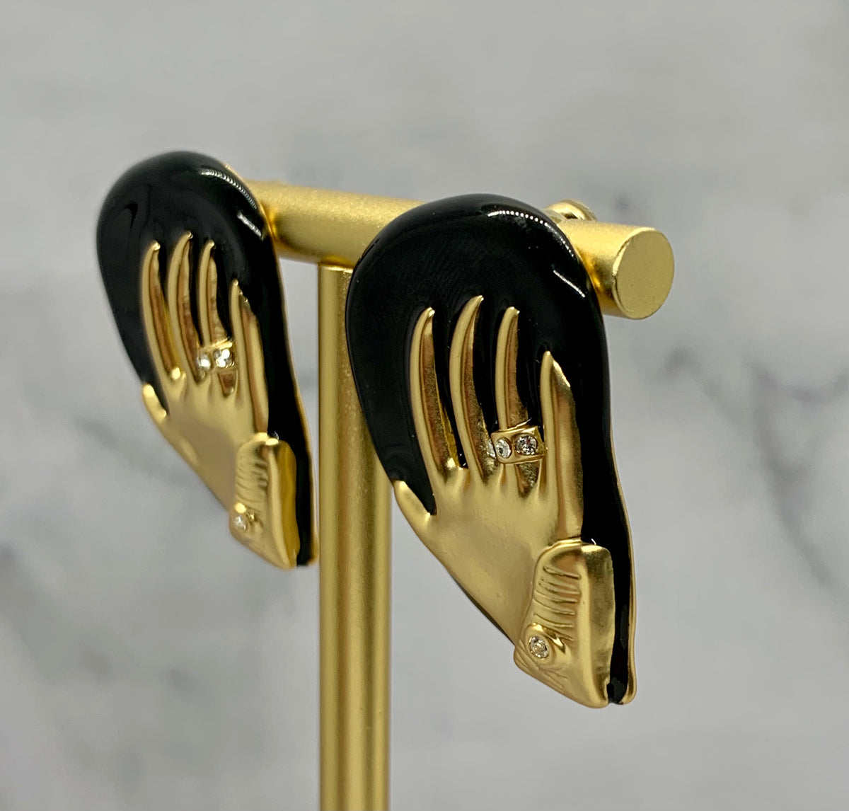 SCHIAPARELLI Statement Hand Earrings - Pre owned