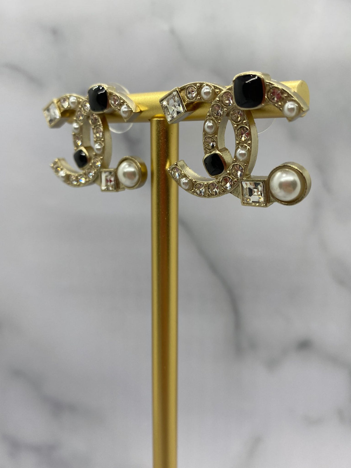 CHANEL CC Rhinestone Earrings - Pre owned