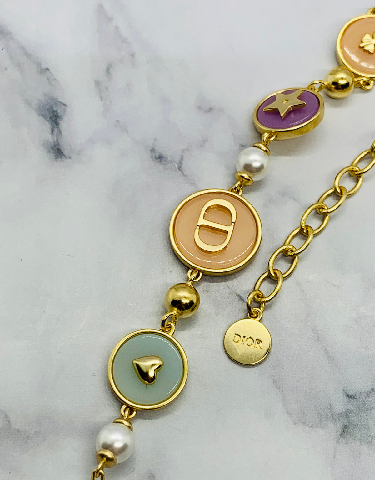 CHRISTIAN DIOR CD Pastel Charm Bracelet - Pre owned