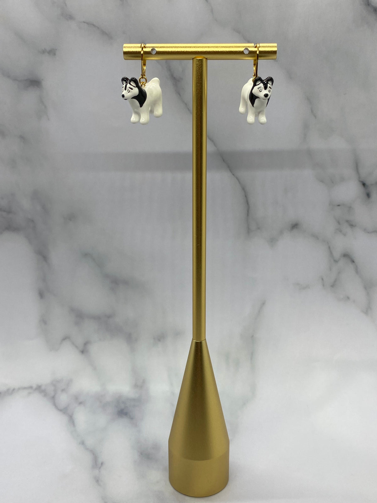 CELINE Wolf Dog Charm Earrings - Pre owned