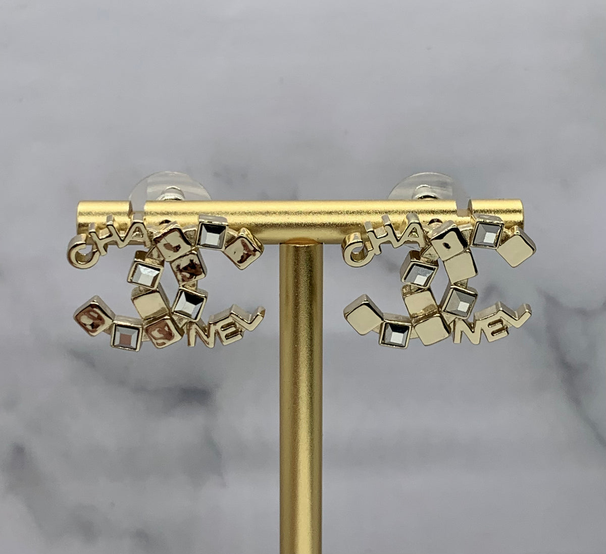 CHANEL CC Rhinestone Earrings - Pre owned