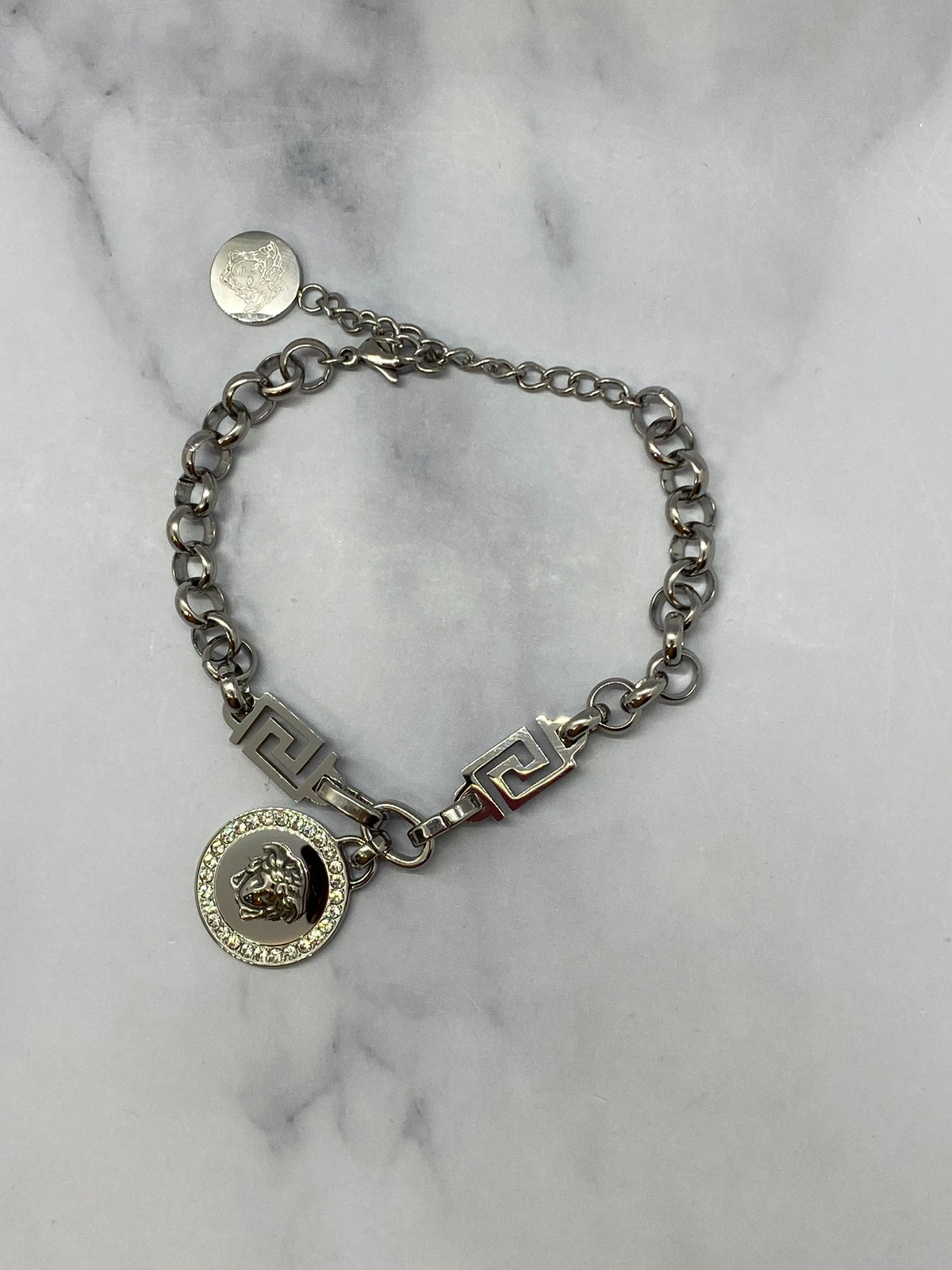 VERSACE Medusa Silver Tone Bracelet - USED
