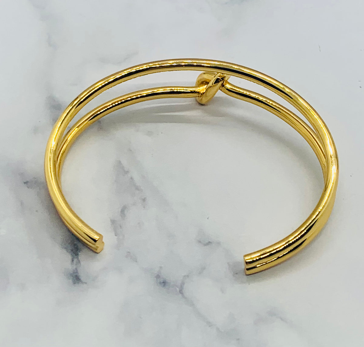 CELINE Gold Tone Knot Bracelet - Pre owned