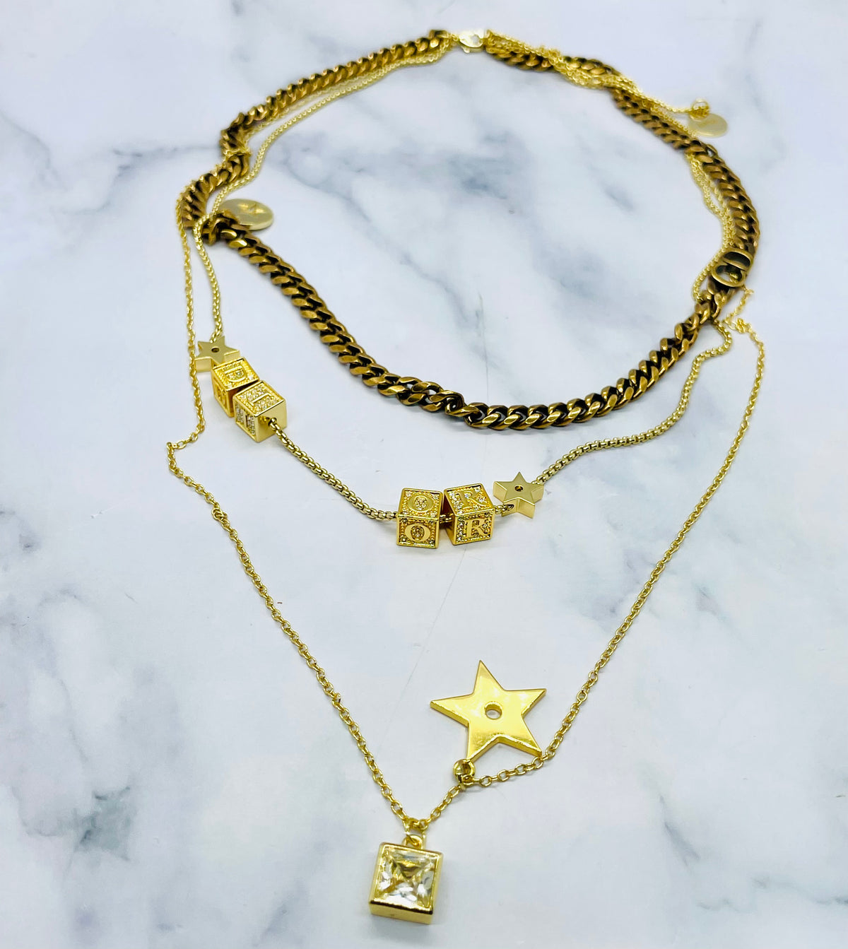 CHRISTIAN DIOR Layered Statement Necklace - Pre owned