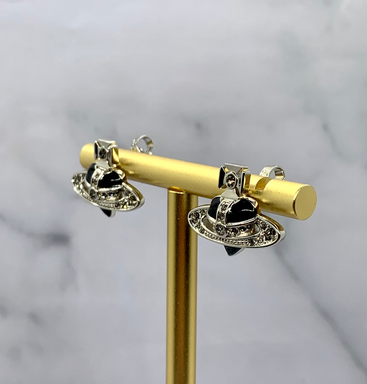 VIVIENNE WESTWOOD Orb Rhinestone Earrings - Pre owned