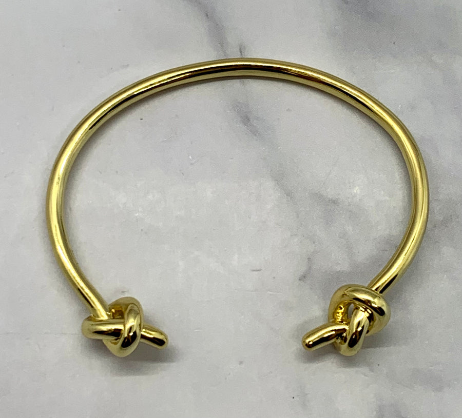 CELINE Gold Knot Bangle Cuff Bracelet - Pre owned