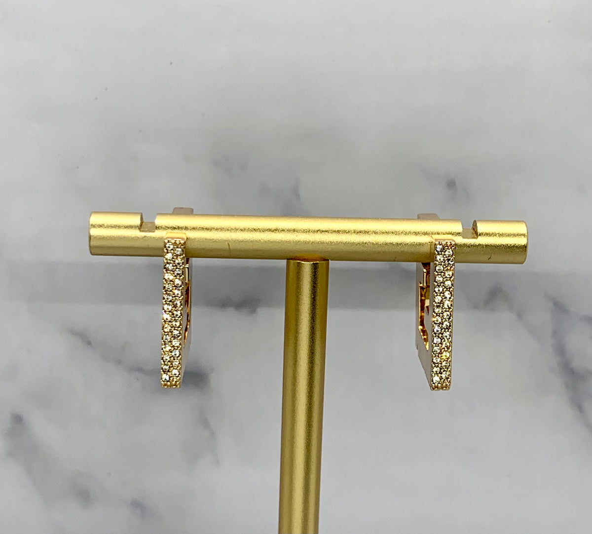 FENDI FF Rhinestone Hoop Earrings - Pre owned