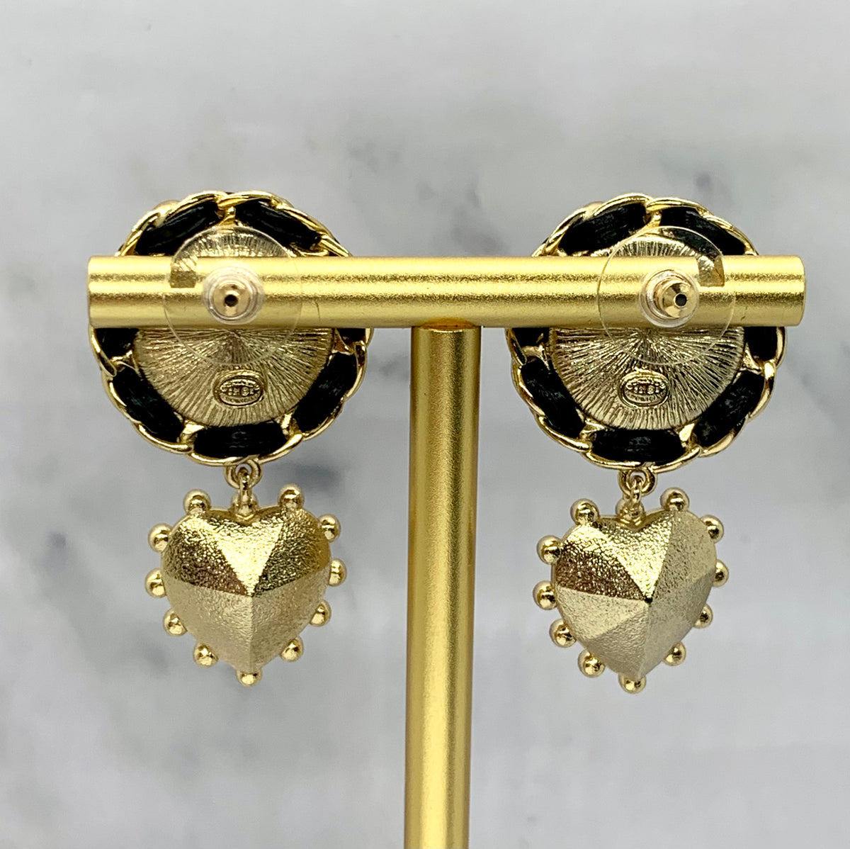 CHANEL CC 2021 Heart Rhinestone Earrings - USED