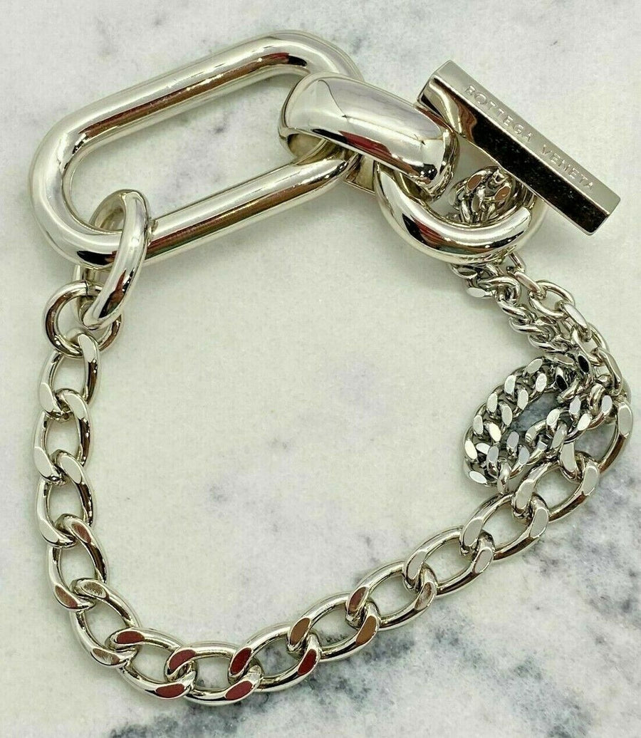 BOTTEGA VENETA Silver Tone Chain Bracelet - Pre owned