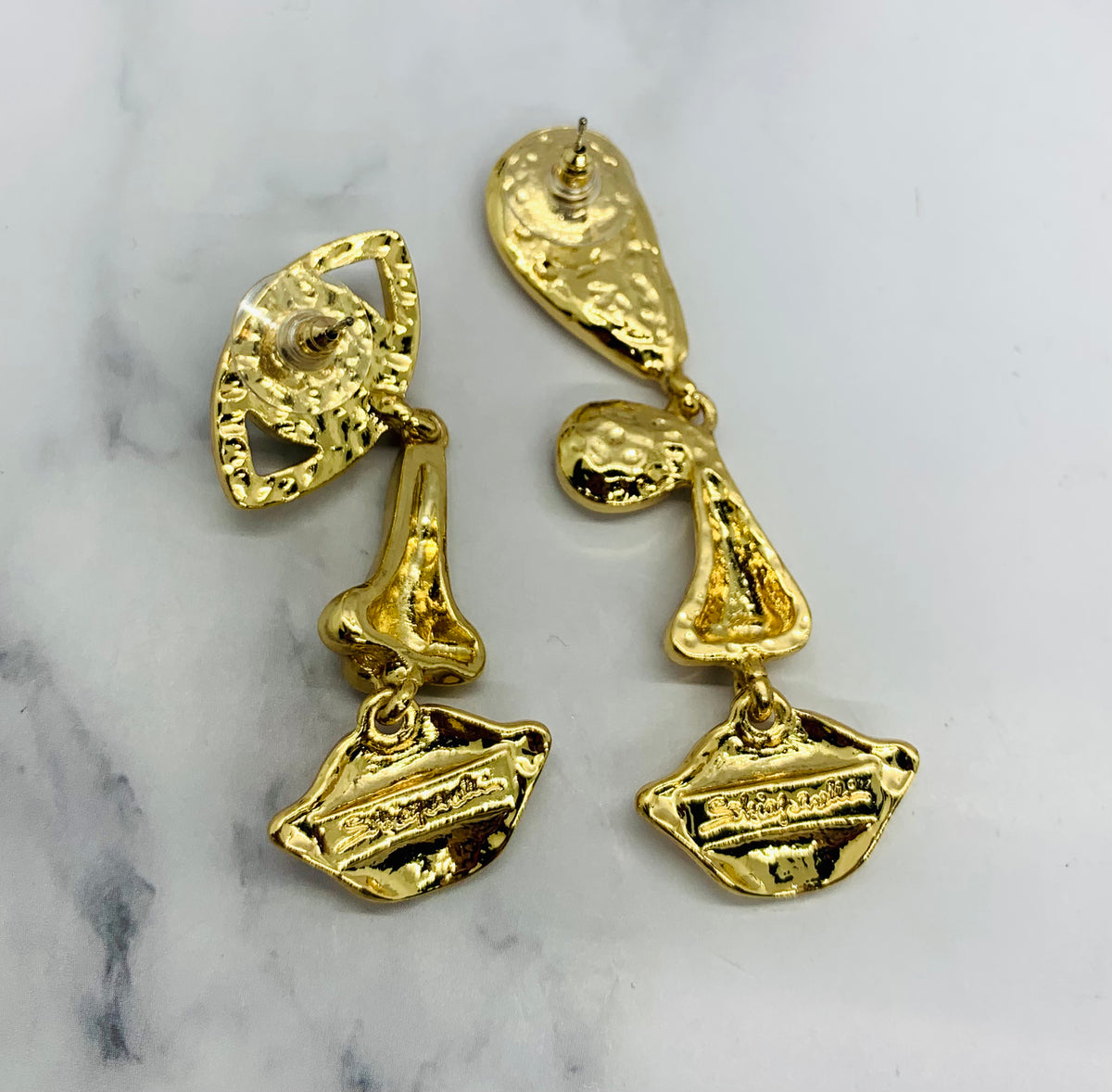 SCHIAPARELLI Statement Pendant Eye Earrings - Pre owned