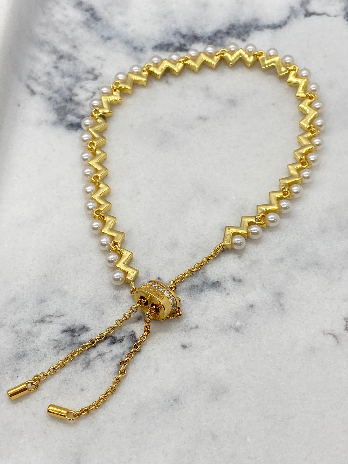 APM Monaco Rhinestone Pearl Trim Bracelet - Pre owned