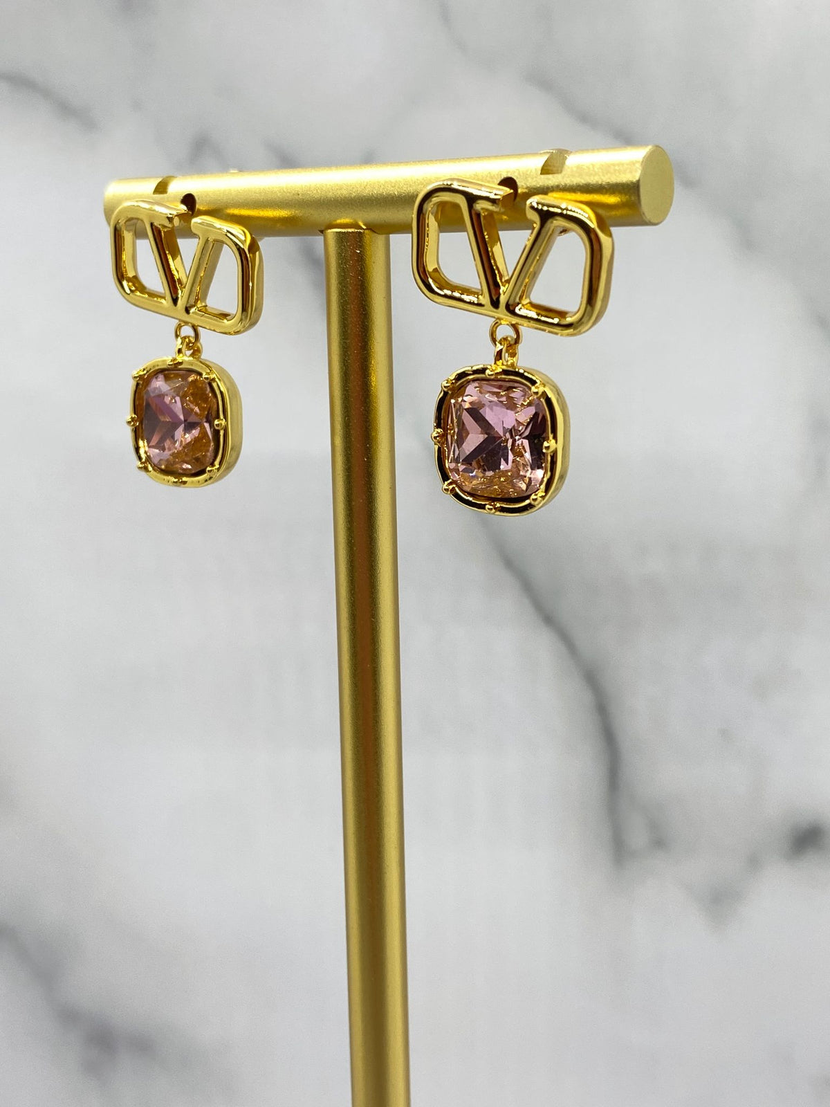 VALENTINO Pink Rhinestone Earrings - Pre owned