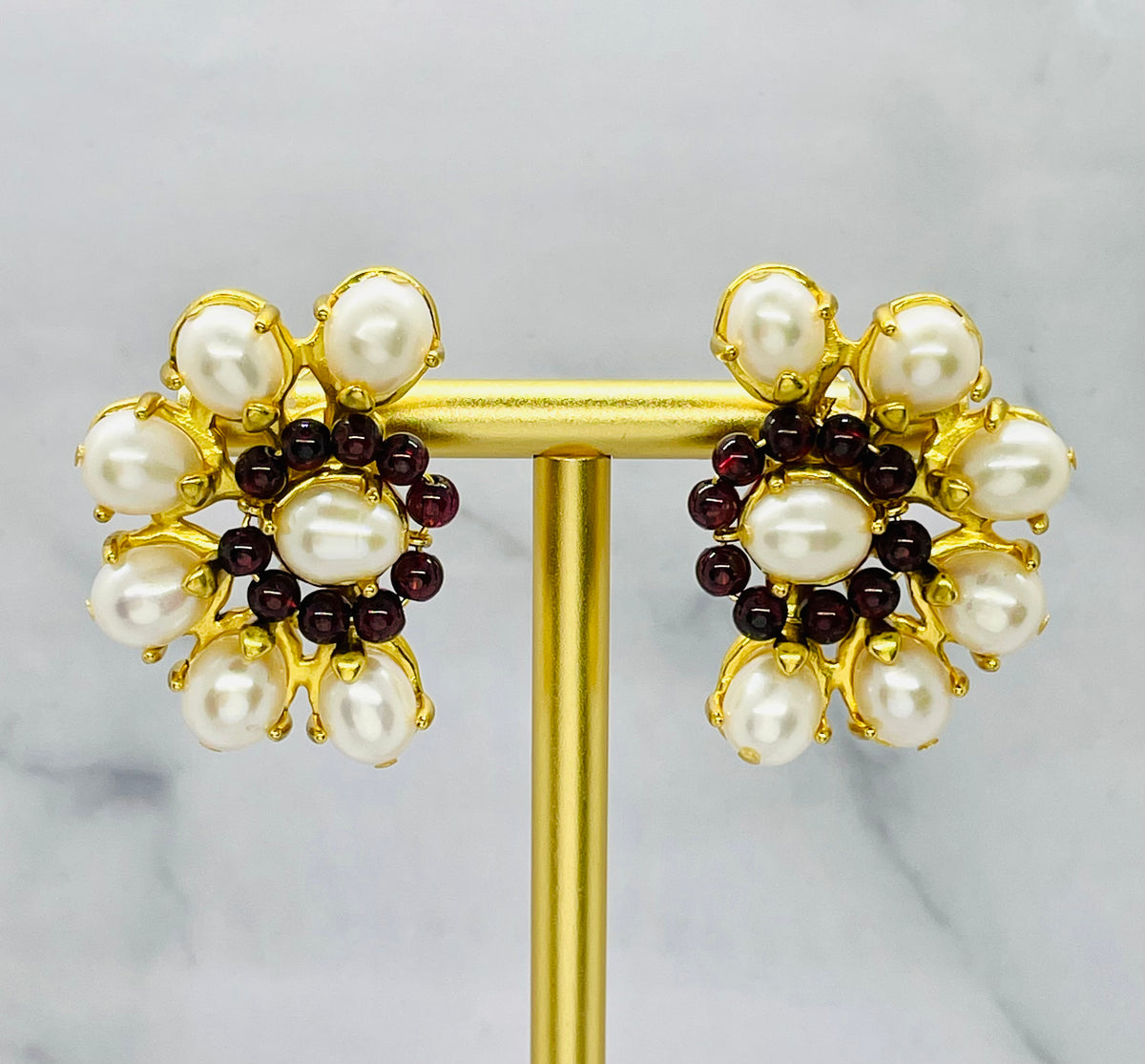 GOOSSENS Paris Pearl Trim Clip On Earrings - Pre owned