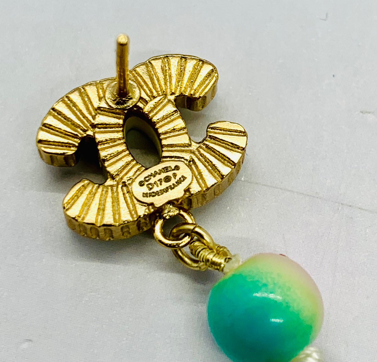 CHANEL CC Rainbow Pendant Earrings - USED