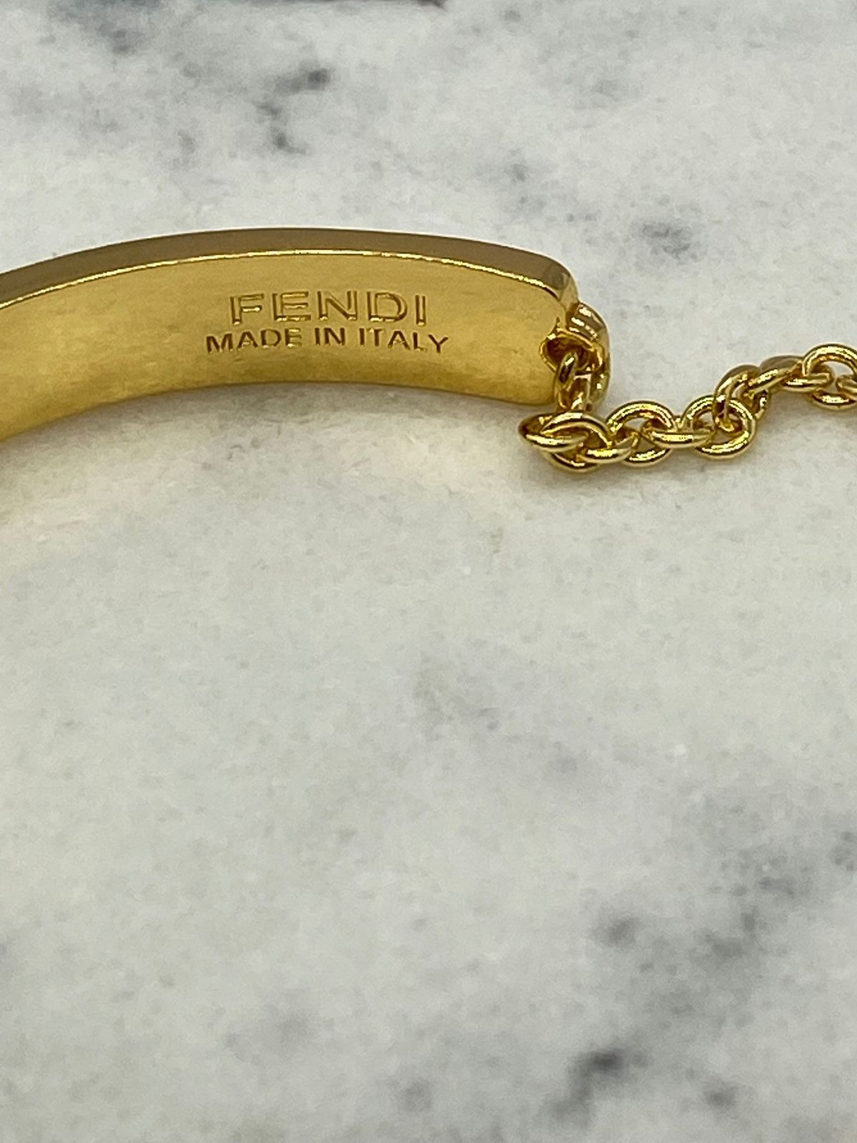 FENDI Gold Tone Monogram Bracelet - Pre owned