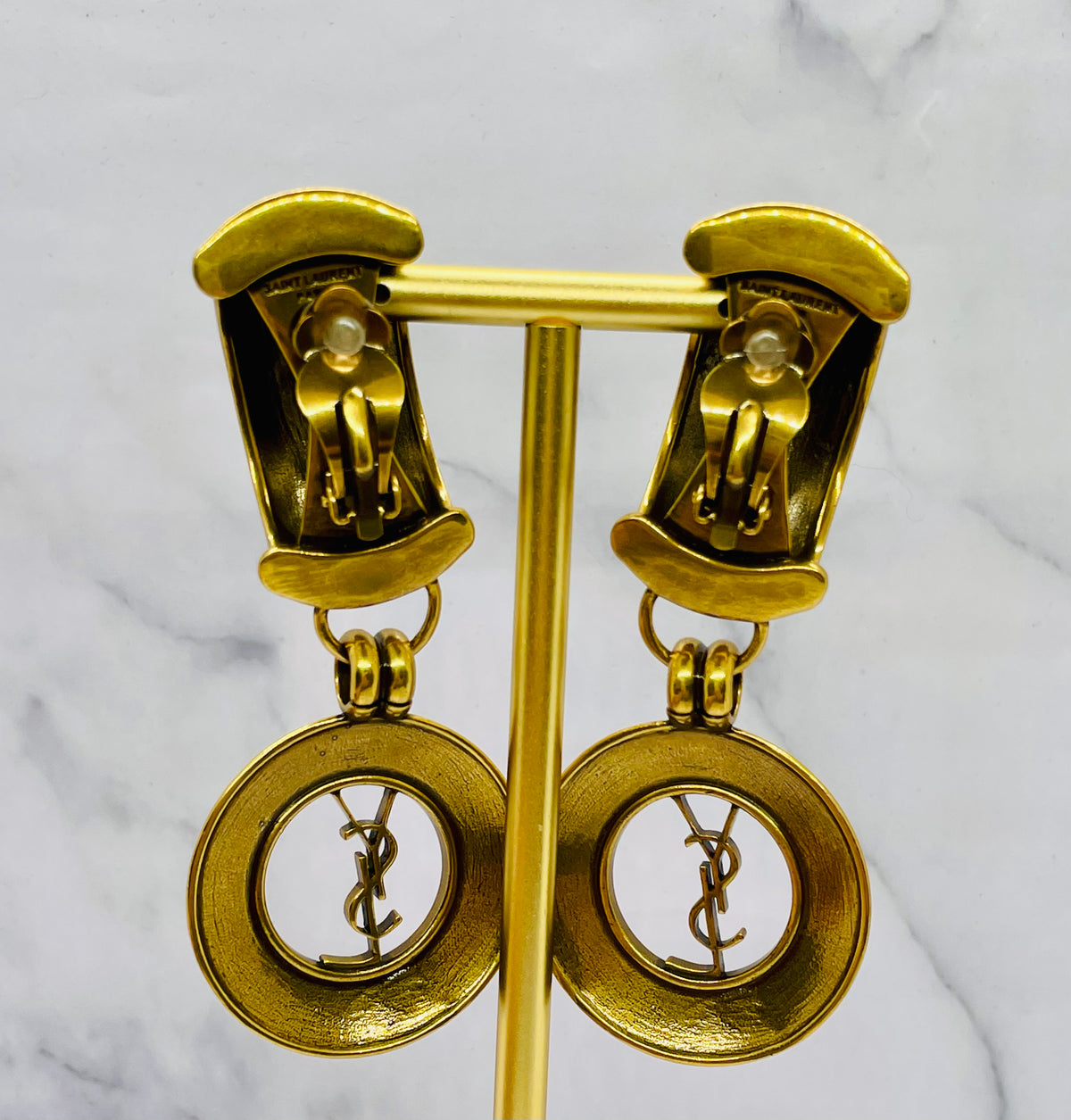 YSL YVES SAINT LAURENT Clip On Statement Earrings - Pre owned